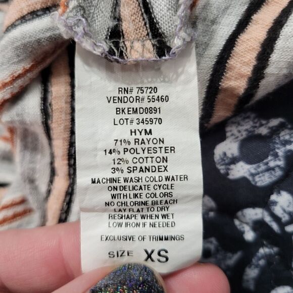 BKE Striped Retro Half Zip Ruffle Cute Turtleneck Chic Boho Sleeveless Crop Top - Picture 4 of 4